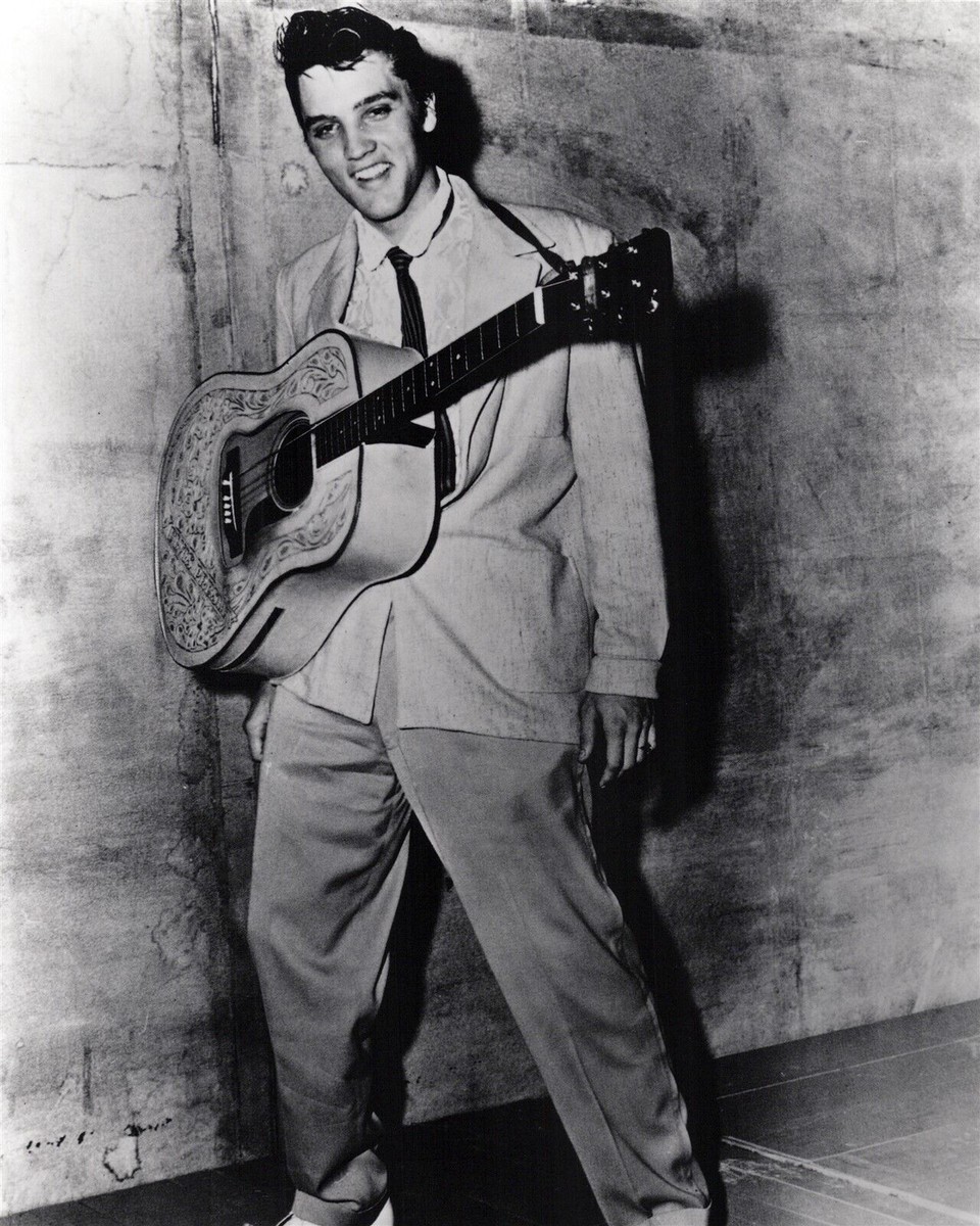 Elvis Presley quintessential 1950's full length smiling with