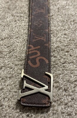 Louis Vuitton x Supreme Collaboration Leather Belt Size 48