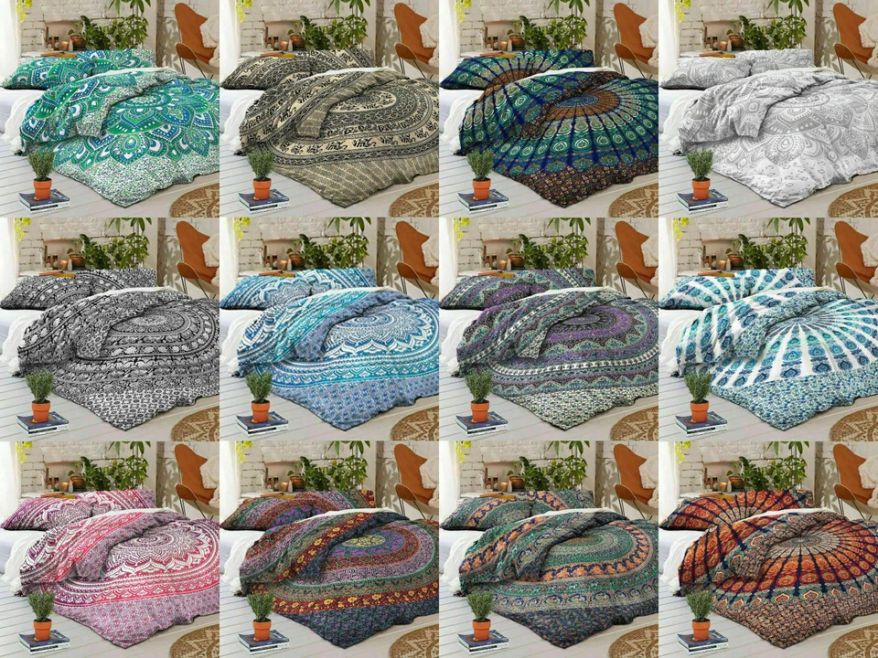 Indian Hippie Bedding Set Double King Size Cotton Mandala Duvet Quilt Cover - Image 2 of 3