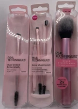 3PC Real Techniques Brush Set ~ Brow Brush & Brow Styling Set ~ NEW ~ FAST SHIP