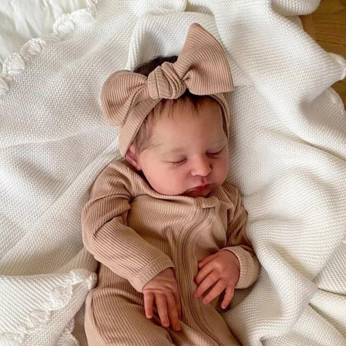 Newborn 19" Realistic Reborn Baby Dolls Lifelike Toddler Cloth Body Rooted Hair