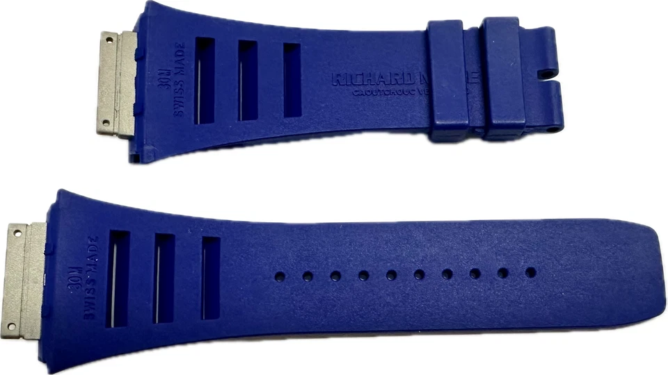 Richard Mille RM 30M Blue Rubber Strap Band OEM Genuine New — 第 2/2 张图片