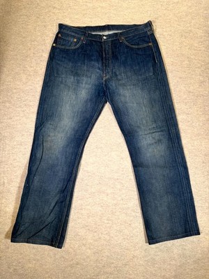 Levis 501 Jeans Mens 38x32 Blue Denim Cotton Button Fly High Rise Straight Leg