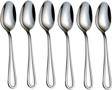 Teaspoons Stainless Steel 18/0 Tea Spoons 6 Pcs, 6.29 Inches for Home, Kitchen