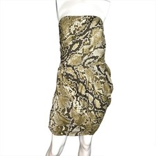 NEW Michael Michael Kors strapless snake animal print ruffle dress size 10
