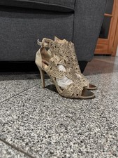 Golden Lace Peep Toe High Heels For Wedding/Formal Occasions