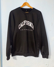 Herren Pullover Sweatshirt Schwarz Rundhals L...