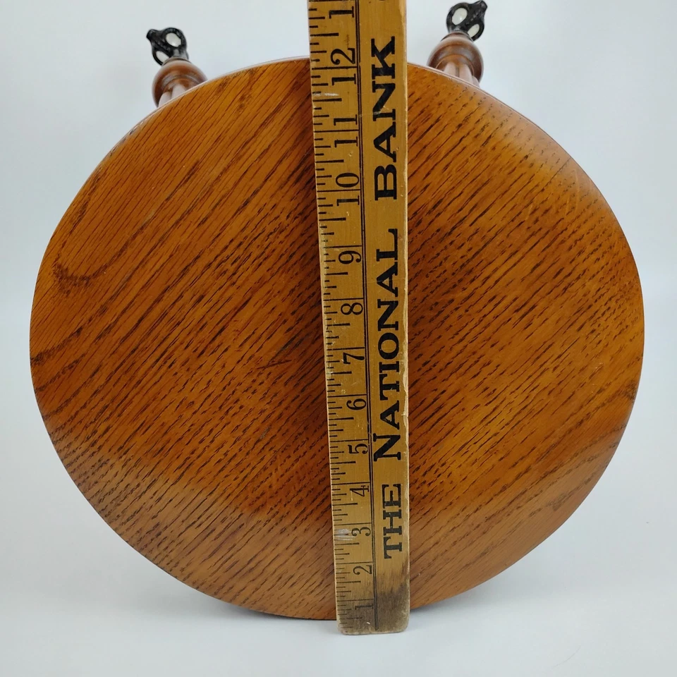 Taburete de piano victoriano ajustable de caoba garra de vidrio/pies de bola asiento redondo antiguo Foto 4 de 4