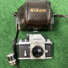 Nikon F Photomic FTN SLR Film Camera Body Chrome and Leather Case 