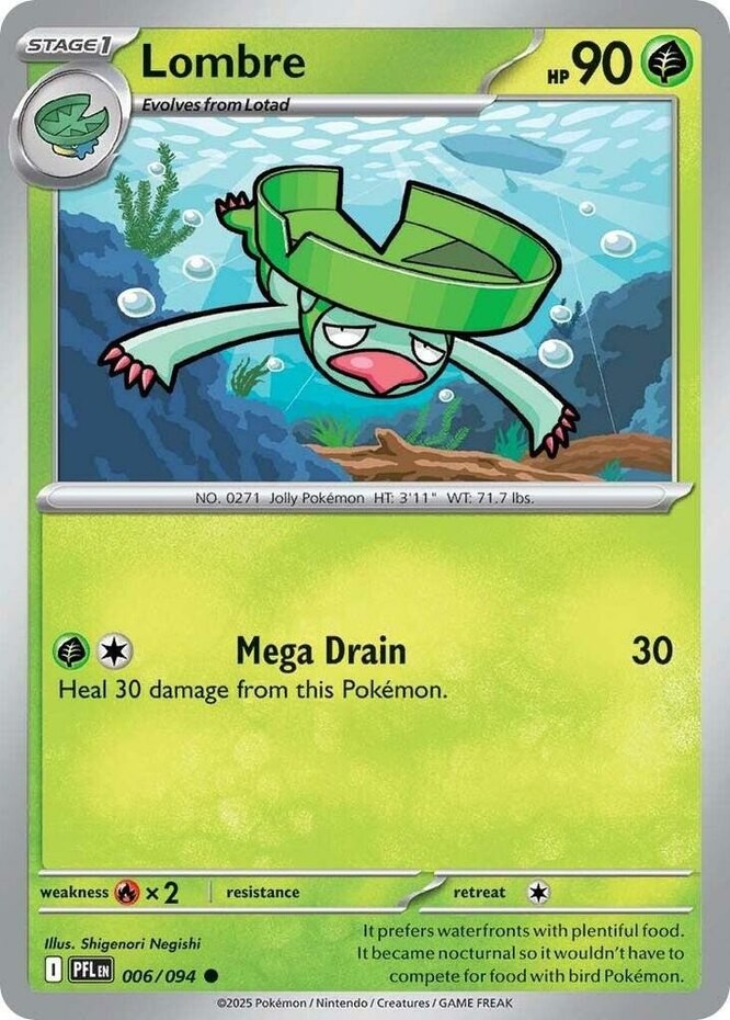 Lombre - 006/094 - Common - Near Mint - Mega Evolution - Phantasmal Flames