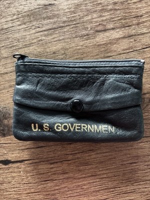 Vintage US Government Leather Coin Wallet CIA FBI Vintage Collectible Gov Merch