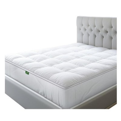 Sleep Mantra Cooling Mattress Topper, Twin, Pure White, Cotton Fabric
