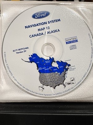 2005 2006 2007 Ford Escape Hybrid Navigation CD Map #12 Cover Canada Alaska Map