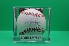 John Lackey Autographed OMLB with Busch Stadium COA Cardinal Winter warm Up