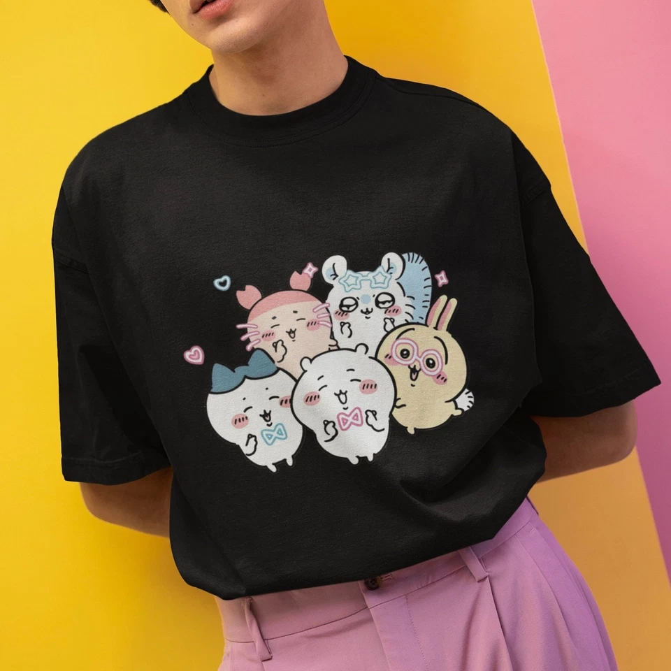 Chiikawa Couple Outfit Kawaii Cartoon Graphic Tee Japanese Anime Lovers Shirt - Image 3 of 4