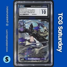 2021 DIGIMON CARD GAME DOUBLE DIAMOND #BT6-112 BEELSTARMON SECRET ALT ART CGC 10