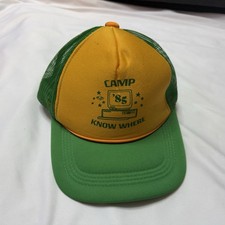 Stranger Things Camp Know Where Hat Cap Snap Back Green Yellow Trucker Mesh Mens