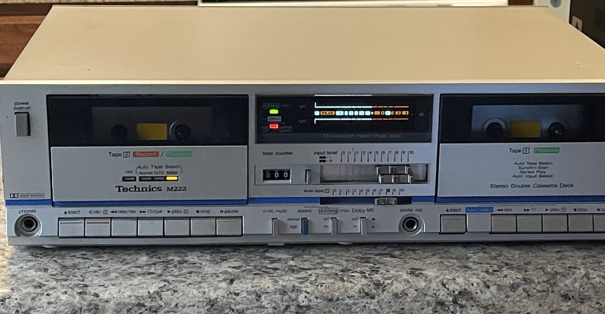 ★☆Technics RS-M202 ダブルカセットデッキ Technics RS-M202 Stereo Double Cassette Deck Silver Vintage Made