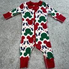 Disney Hanna Andersson Mickey Mouse Christmas Organic Cotton Sleeper 0-3 Months