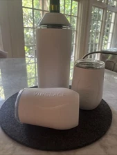 Vinglace Wine and Champagne Chiller with 2 Wine Tumblers Gift Set- Stone Color