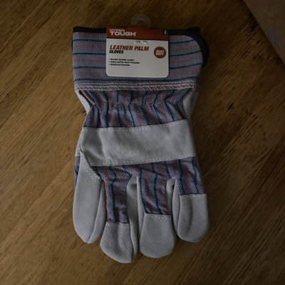 #ad #ad NWT Hyper Tough Heavy Duty Reinforced Knuckles Leather Palm Gloves L $16.00