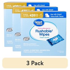Flushable Wet Wipes for Adults Fresh Scent 420 Count Resealable Travel Packs