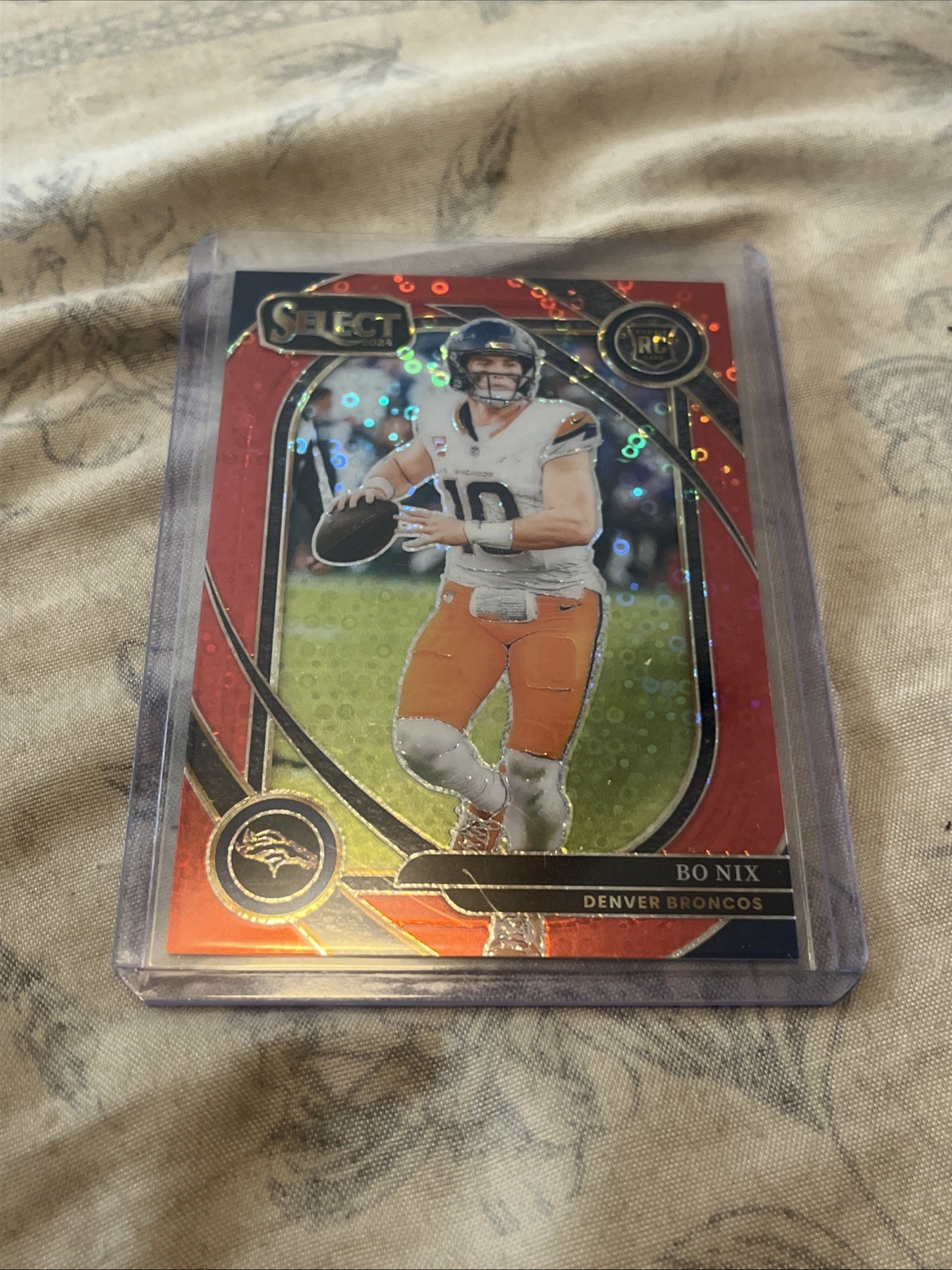 2024 Panini Select - Club Level Bo Nix #221 Red Disco Prizm /49 (RC)