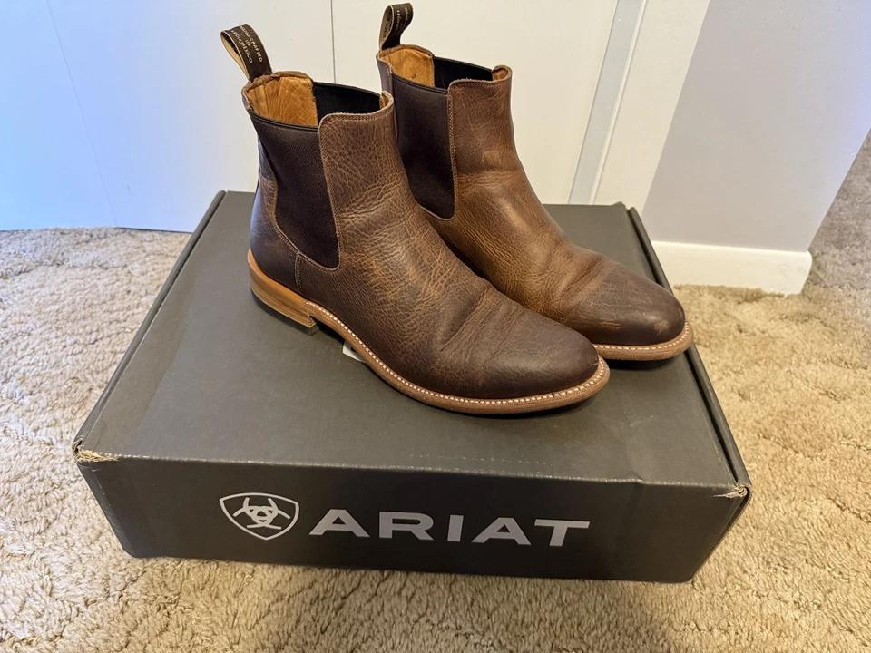 Botas de Vaquero Ariat Hechas en Banco Caña Chelsea Marrón Tierra Talla 10.5D Estilo 10054330 Foto 3 de 4