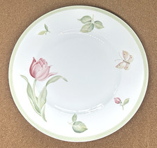 FLOREA Set of 2 Dinner Plates 10.5" Villeroy Boch Germany Pink Flower Butterfly