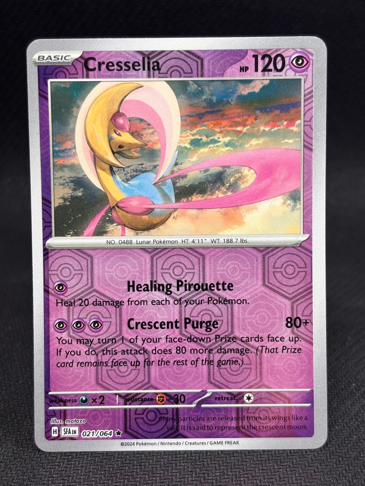 Cresselia 021/064 Rare Shrouded Fable Pokemon Reverse Holo Lightly Played