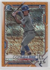 2021 Bowman Chrome Prospects Orange Shimmer Refractor 18/25 Wilman Diaz 0o48