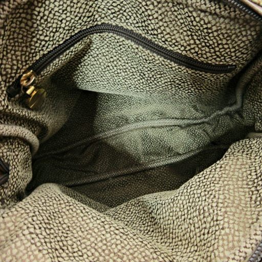 BORBONESE Quail Pattern 2-Way Suede Shoulder Bag … - image 9