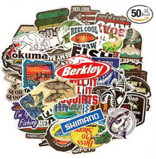 50pcs/Pack Assorted Fishing Stickers Waterproof 50pcs/Pack Assorted Fishing Stickers Waterproof - Image 1