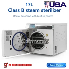 17L Dental autoclave Class B steam sterilizer built-in printer Pulsation vacuum