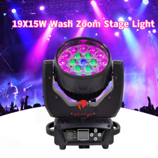 US 19x15W LED Moving Head Light RGBW Zoom Beam Stage Wash Lighting DJ Party Bar