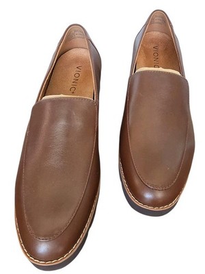 Vionic Women's 8 M Brown Nappa Leather Kensley Slip On Loafers Comfort MINT