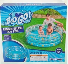 NEW BESTWAY H2OGO INFLATABLE RAINBOW SPLASH PLAY POOL AGES 6+  59" X 59" X 21"