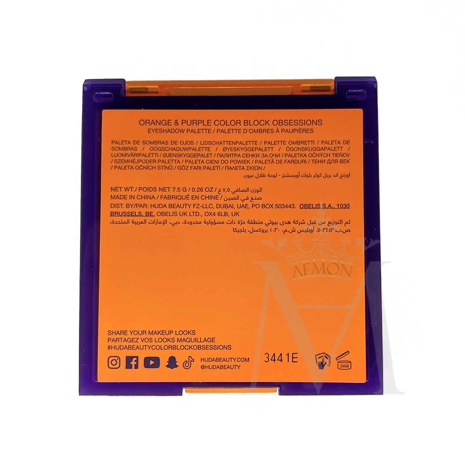HUDA BEAUTY Color Block Obsessions Palette Purple & Orange ORIGINAL - Image 4 of 4