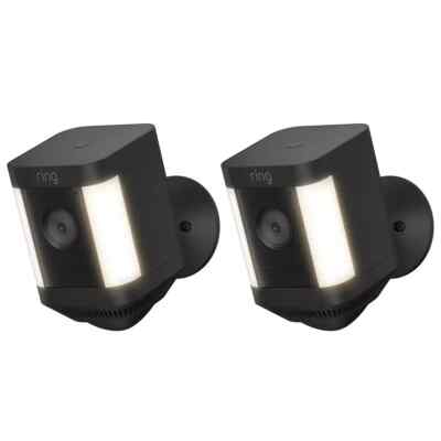 Ring Spotlight Cam Plus Akku kabellose Überwachungskamera Außen schwarz - 2er Pack