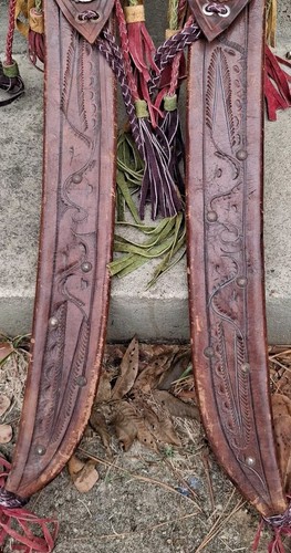 2 Vintage La Marca Corneta Solingen Machetes w/Leather Sheath #23 original Label - Picture 5 of 13