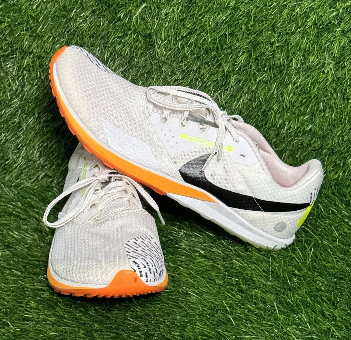 Size 12 - Mens Nike Zoom Rival 6 White Total Orange Spikes