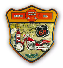 Ecusson métal vintage mother road states , déco rétro route 66, déco américaine