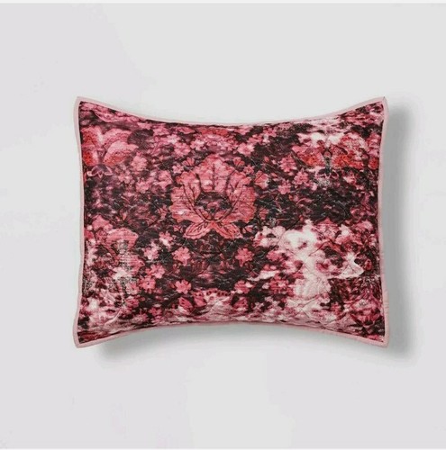 1 Opalhouse Standard Pillow Sham Vintage Rug Textured Velvet Floral Purple - Picture 4 of 7