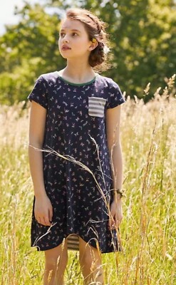 Matilda Jane 435 Girls Dress 8 Reversible Two Viewpoints Birds Butterflies 