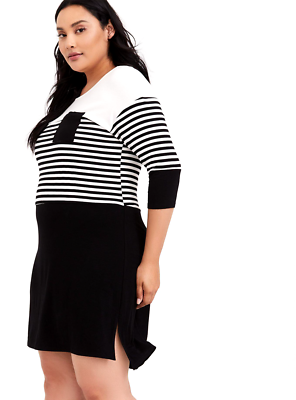 Womens Torrid Mini Jersey Tee Shirt Dress Black & White Size 0 12 Large NWT  | eBay