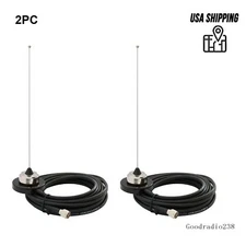 2PC VHF 136-155 MHz 39CM Antenna Magnet Mount Set RG-58 Cable For Car Radio