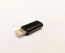Lightning Male to Micro USB Female Adapter Converter Connector (Black)