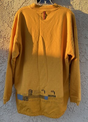 Vtg Nautica Marine Denim Co Crew Neck Jacket Sz L Yellow Rare Depth Test Nylon
