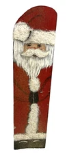 Handmade Painted Wooden Santa Shelf Leaner Decor Primitive Country Folk Art 10"