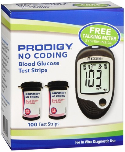 Bandelettes de test Prodigy avec compteur gratuit pack de vente au détail 100 ct - Photo 1/1